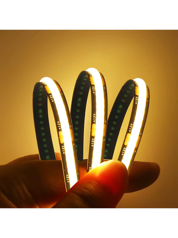 HAGAHA COB LED Streifen Licht Schwarz mit 320 LEDs/m, 12V/24V, IP30, RA90 für Küchenschränke und Möbel - Bild 5