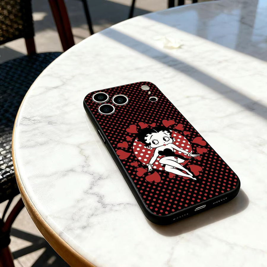 Süße B-Bettys Girl B-Boops Handyhülle für iPhone 11 bis 17 Pro Max Plus Air Mini in Schwarz - Bild 3