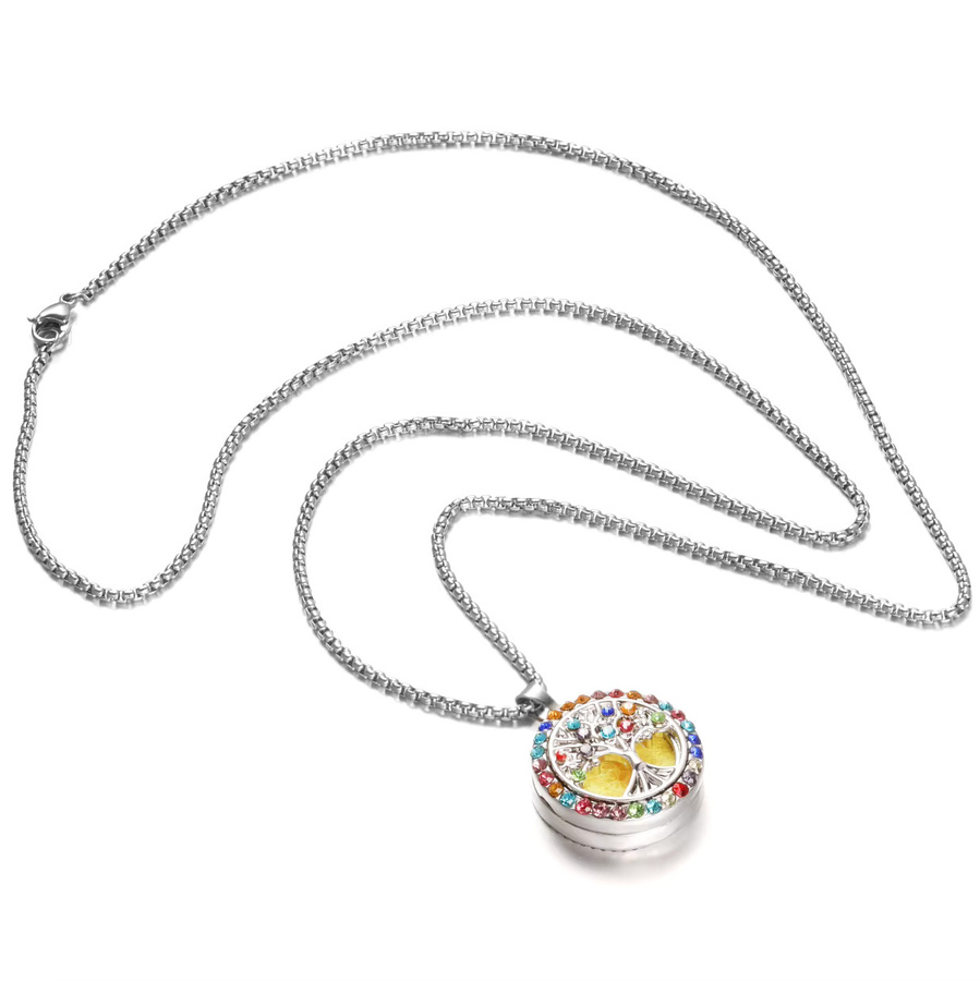 MODKISR Anhänger Medaillon, Edelstahl, bunte Kristall, Unisex - Bild 2