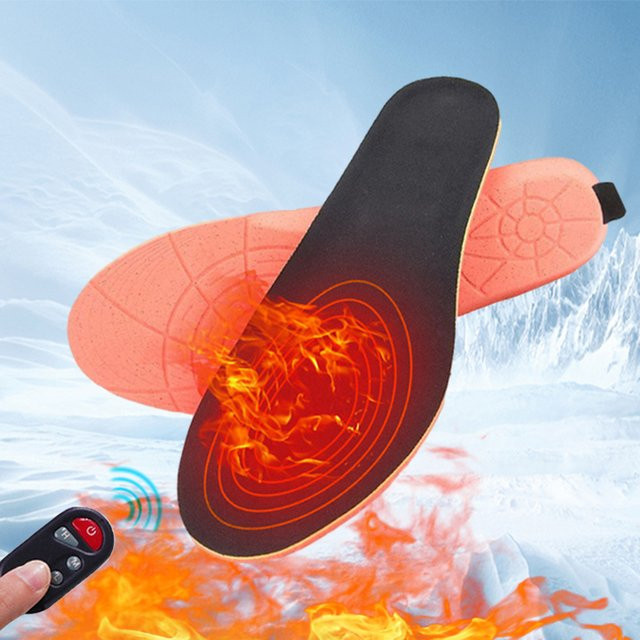 APWIKOGER Smart Fußwärmer Einlegesohlen mit 2000mAh Akku, drahtlose Thermo-Schuhpads mit Fernsteuerung, Farbe: Schwarz - Bild 1