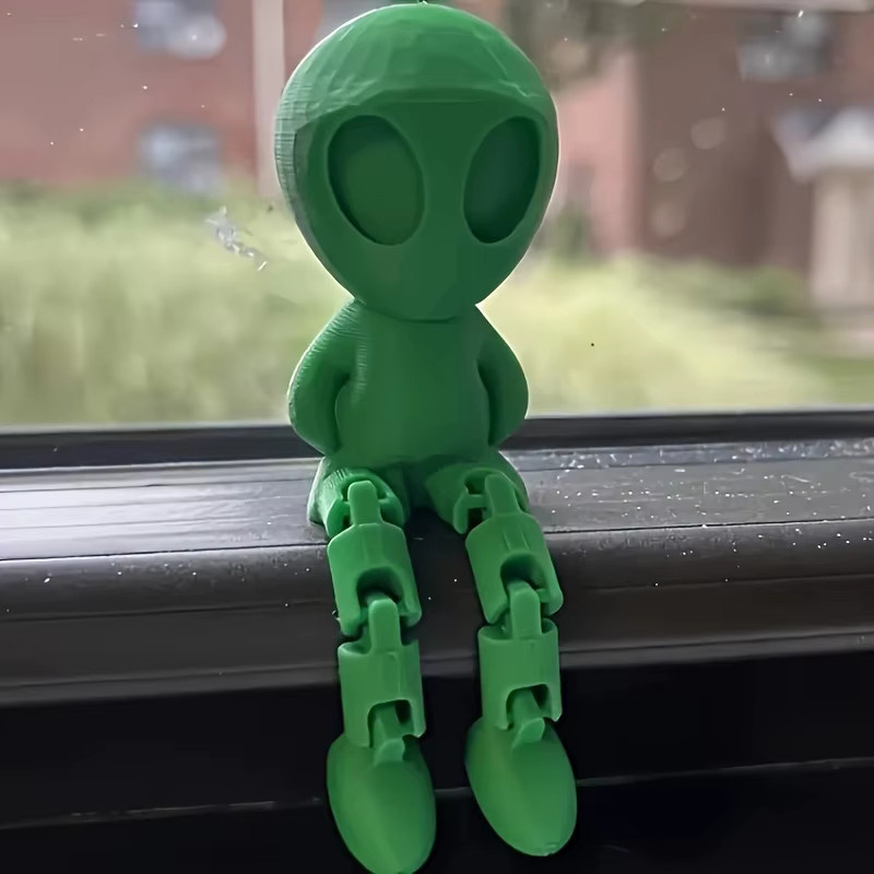 MengMeng Mini-Alien-Ornament aus Kunststoff, grüne Kunstskulptur für die Tischdekoration - Bild 2