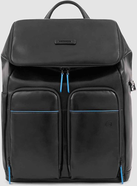 Piquadro Blue Square Revamp Laptop-Rucksack für 14 Zoll mit iPad-Fach in Schwarz - Bild 1