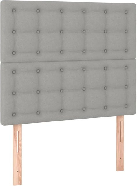 vidaXL LED Kopfteil in Hellgrau mit USB-Ladeanschluss und integrierter Beleuchtung, B/T/H: 100 x 5 x 118-128 cm - Bild 1