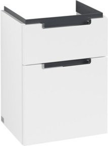 Villeroy & Boch Waschtischunterschrank Subway 2.0 Weiß Matt mit Chromgriffen, B/T/H: 44 x 59 x 35,2 cm - Bild 1
