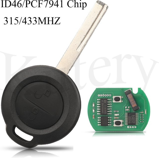 Jingyuqin Smart Auto Schlüssel Fernbedienung mit ID46 Chip und HU56 Klinge für Mitsubishi Colt Cabriolet, Schwarz, 315/433 MHz - Bild 1