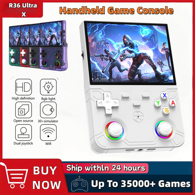 ZUIDID R36 Ultra X Handheld-Spielekonsole mit 4,5 Zoll IPS-Bildschirm, WLAN und Retro-Video-Funktion in Grün - Bild 1
