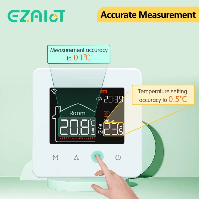 Tuya Intelligenter WLAN Fußbodenheizungsthermostat für elektrische Heizungen, Wasser- und Gas-Boiler, Weiß, kompatibel mit Google Home und Alexa - Bild 2