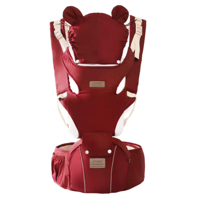 Ergonomische Baby-Hipseat-Trage von dajinbear in Grau mit nach vorne gerichteter Trageweise - Bild 2