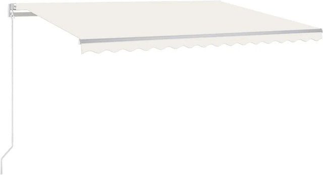 vidaXL Markise manuell einziehbar aus Aluminium und Polyestergewebe, Farbe: Creme, B/T: 450 x 300 cm - Bild 1