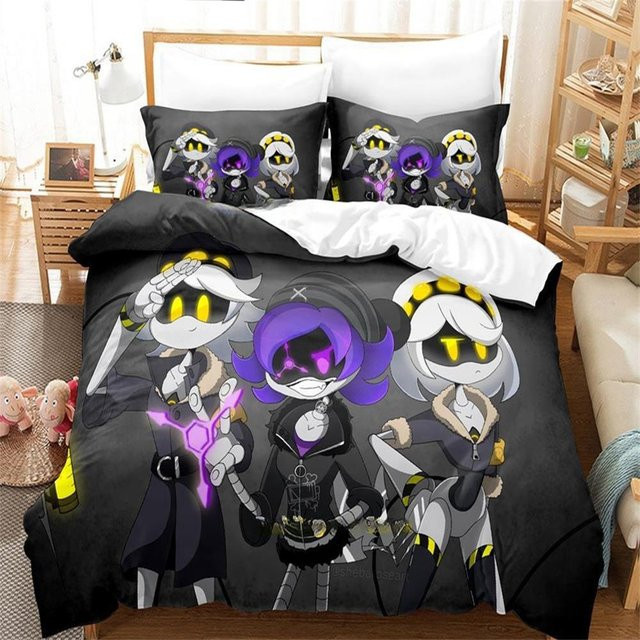 Bettwäsche-Set mit M-Murder-Drohnen-Cartoon-Print, 3-teiliges Bettwaren-Set in Multicolor, B/H: 135 x 200 cm - Bild 1