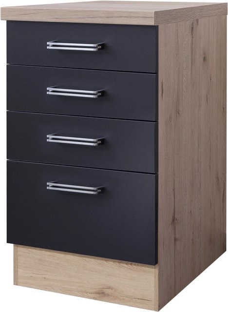 Flex-Well Schubkastenschrank Elva Anthrazit Eiche Nachbildung B/H/T: 50 x 86 x 60 cm - Bild 1