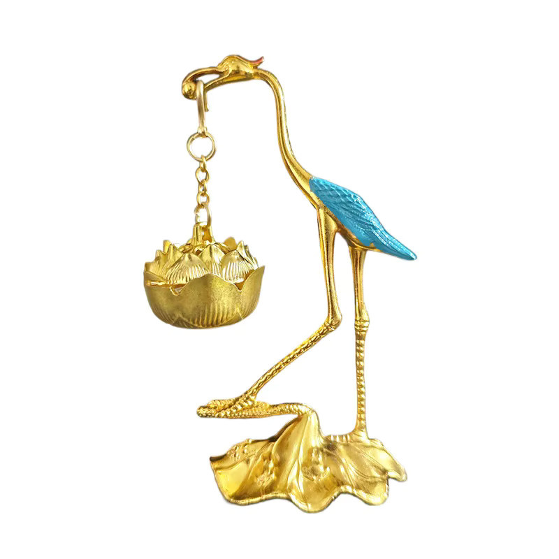 YXYMCF Räucherstäbchenhalter aus Metall in Gold als hängender Aroma-Brenner für dein Zuhause - Bild 3