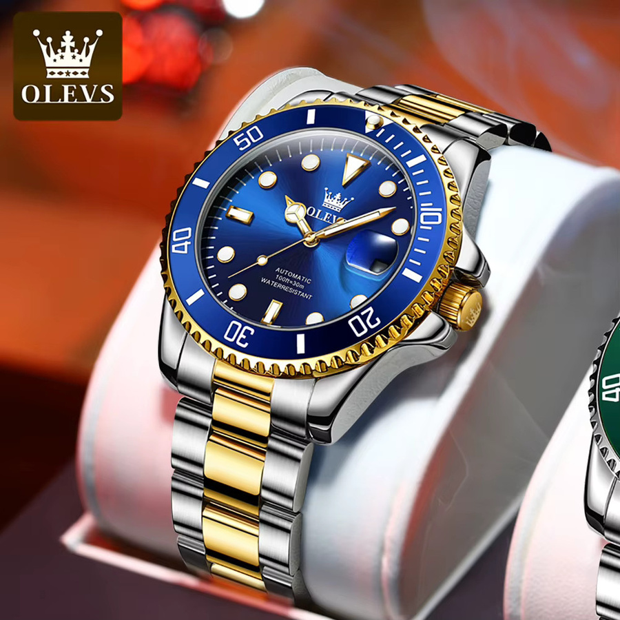 OLEVS Armbanduhr Automatik, Edelstahl, Schwarz, Herren - Bild 2