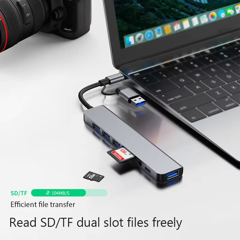 Xiaomi 8-in-1 USB C Expander Hub Multiport Adapter in Grau mit USB 3.0 und 4K DisplayPort für Telefon und Tablet - Bild 3