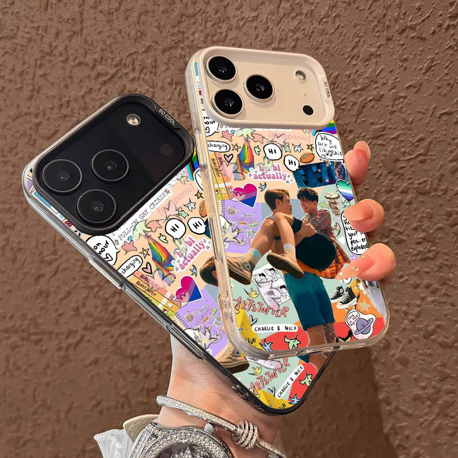 Stoßfeste Heartstopper Handyhülle für iPhone 11 bis iPhone 17 Pro Max Plus in Silber - Bild 2