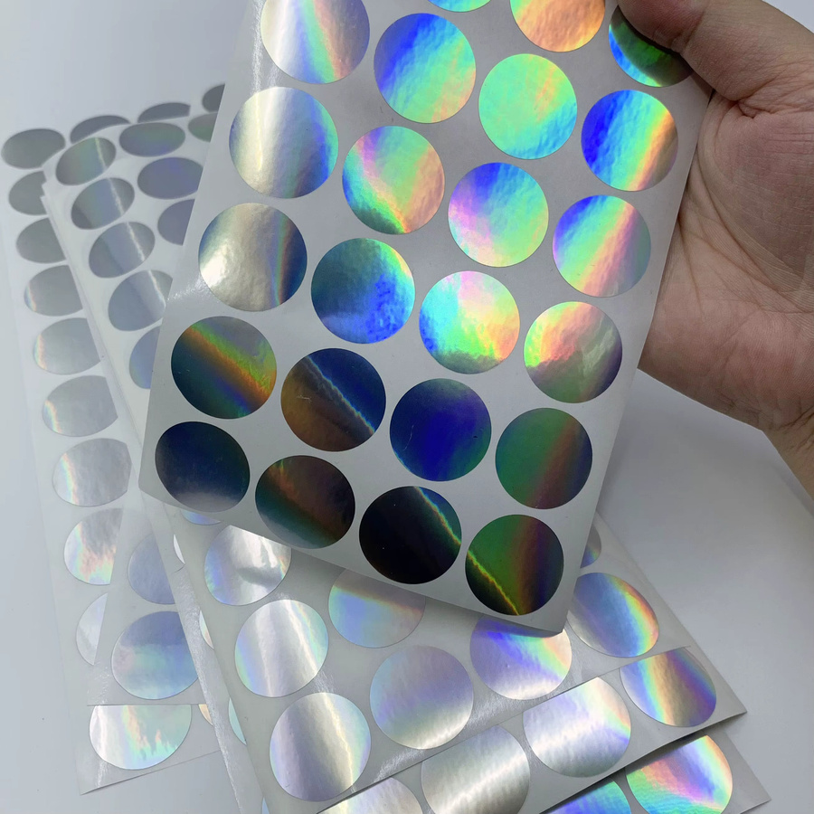 Runde Radium-Schimmer-Siegelaufkleber mit VOID-Laser-Effekt für Umschläge und Verpackungsboxen, Mehrfarbig - Bild 2