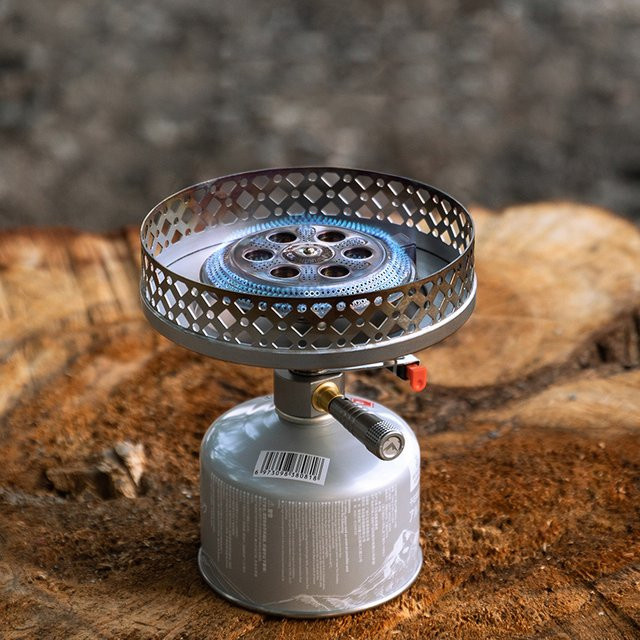 Campingmoon OD-4 Tragbarer Outdoor-Gasbrenner aus Aluminiumlegierung in Silber für Butan und Propan - Bild 1