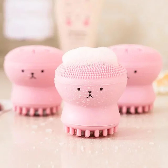 BOLUOYIN Octopus Gesichtsreinigungspinsel mit Schwamm, Rosa, Unisex - Bild 1