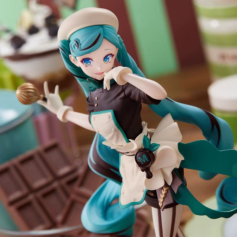 Bandai Hatsune Miku Dark Chocolate Bitter Pastry Chef Melty Cheerleading Anime Action Figure, Einzelfigur - Bild 3