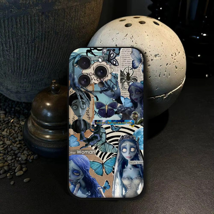 Mesuca Handyhülle C-Corpse Bride für iPhone 17 16 15 14 13 12 11 Pro Max Mini X Xs XR in Schwarz aus Silikon - Bild 3