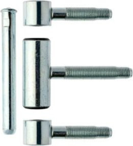 Ellen Einbohrband 3-teiliges Set aus Stahl, verzinkt in Silber, mit Dämpfung, Rollendurchmesser 20 mm, für Türgewichte bis 80 kg - Bild 1