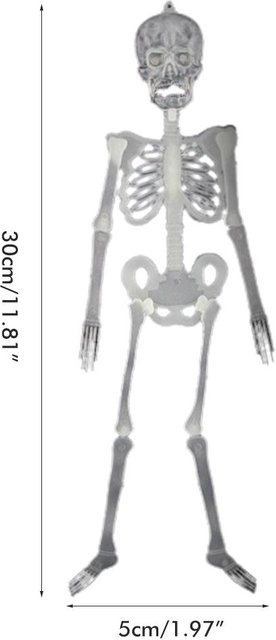 KONNWEI Halloween Skelett Deko im Dunkeln leuchtend, lebensechtes Skelettmodell für Party und Spukhaus, Höhe: 30 cm - Bild 1