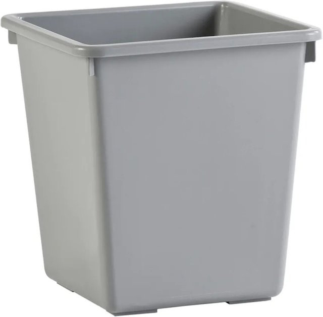 PROREGAL Viereckiger Kegelförmiger Papierkorb aus Kunststoff, Grau, Volumen: 27 Liter, H x B x T: 36 x 34 x 34 cm - Bild 1