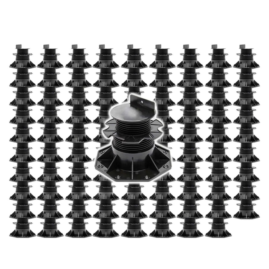 Xpotool Set 90 Stelzlager für Terrassen in Schwarz, höhenverstellbar von 60 bis 138 mm, Tragkraft 2700 kg - Bild 2