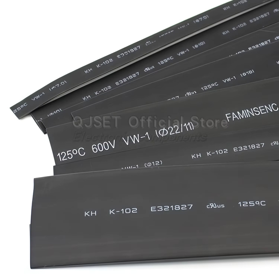 Schwarzer Schrumpfschlauch als Isolierhülse und Schutzhülle für Kabel und Datenkabel zur Reparatur, Durchmesser: 1 bis 50 mm - Bild 3