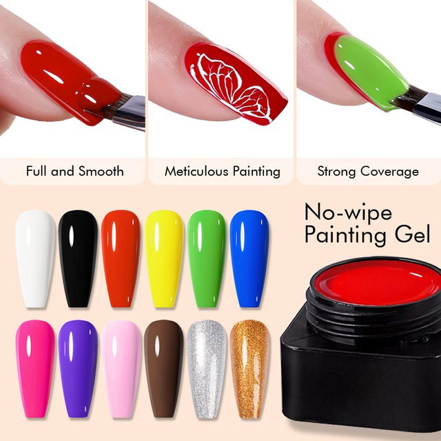 CHUNSHU P07 Nail Art Design UV Gel, Schwarz Weiß, 5 ml - Bild 1