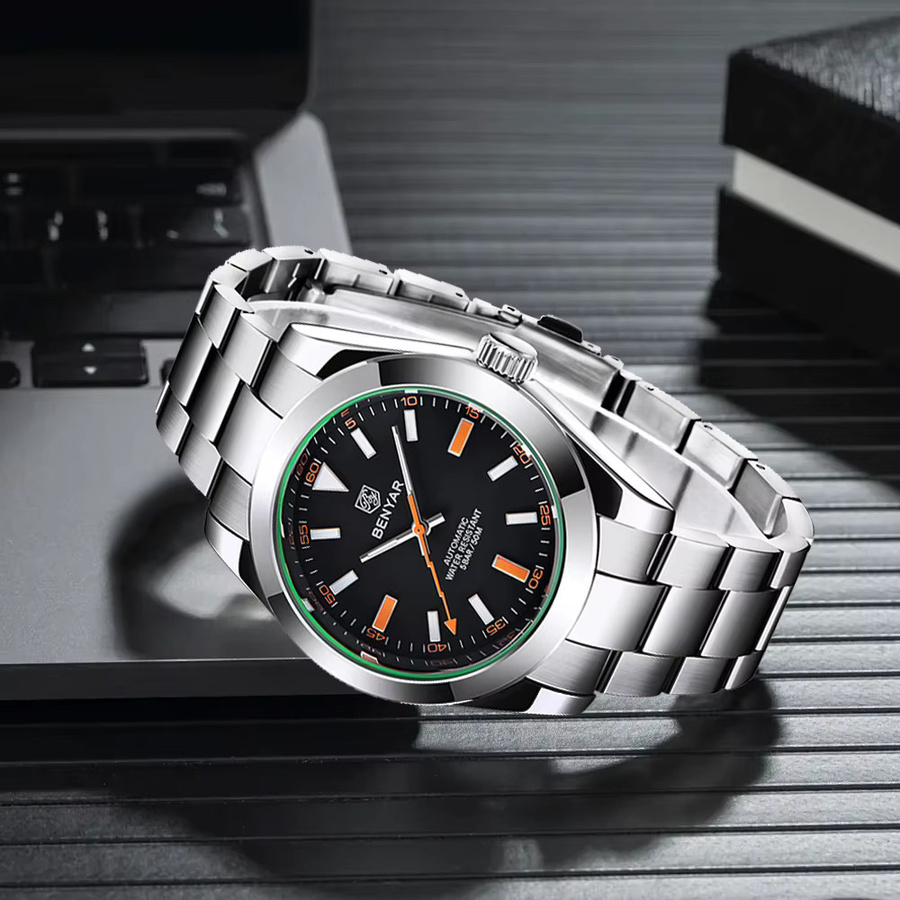 BENYAR Armbanduhr Automatik, Edelstahl, Blau, Herren - Bild 2