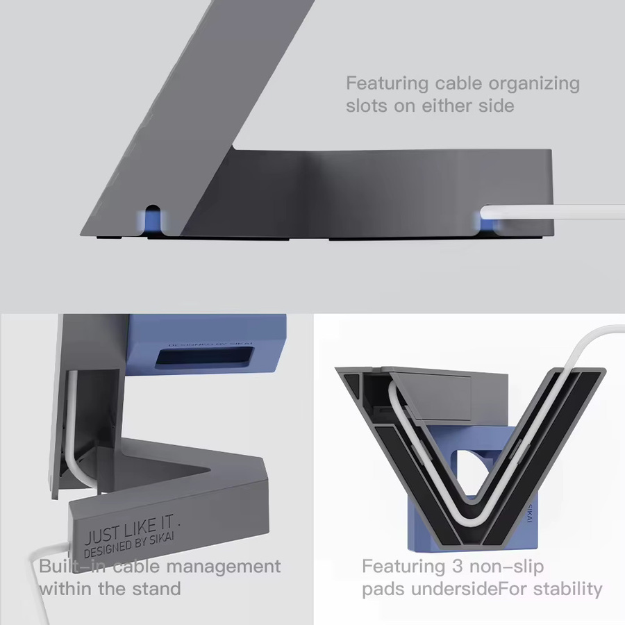 SIKAI Smartwatch-Ladestation als Desktop-Halterung und Kabelaufbewahrung für OPPO Watch x3, x2, 4 Pro, 3 Pro, 3 und SE in Grau oder Lila - Bild 3