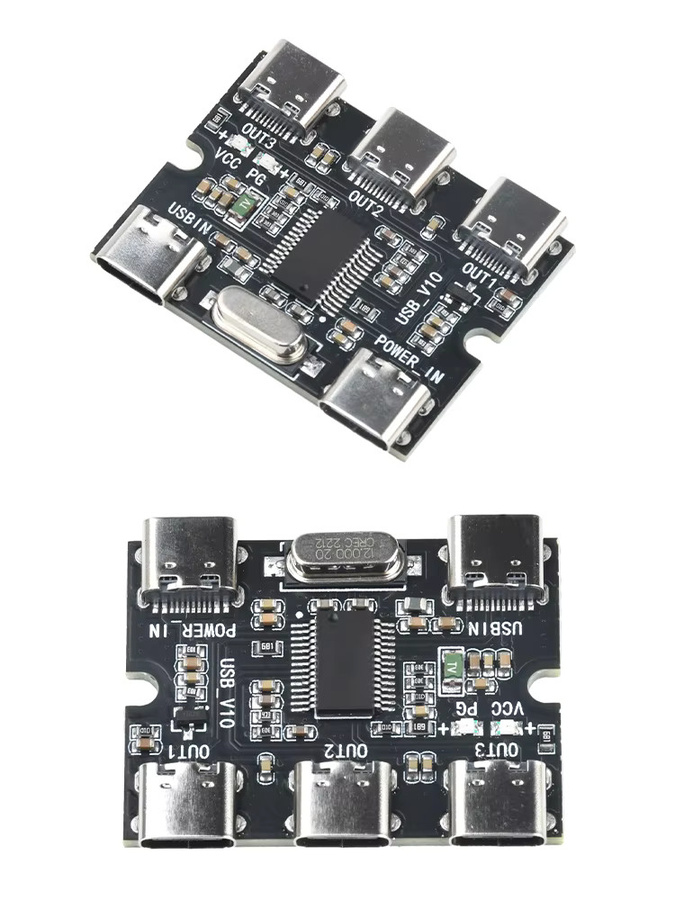 diymore USB-Erweiterungsplatine Hub 1 auf 3 Out mit USB-C und DC5V Stromschnittstelle, Schwarz - Bild 5