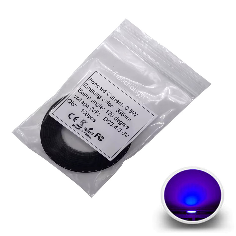 TiaoChongYi UV-Lila LED-Licht-Chips 2835 3528 SMD Ultraviolett 365 nm 395 nm 0,5 W 0,2 W - Bild 4