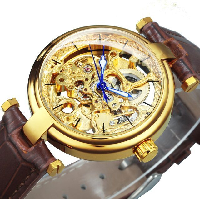 Forsining Armbanduhr Automatik, Gold, Lederband, Damen - Bild 1