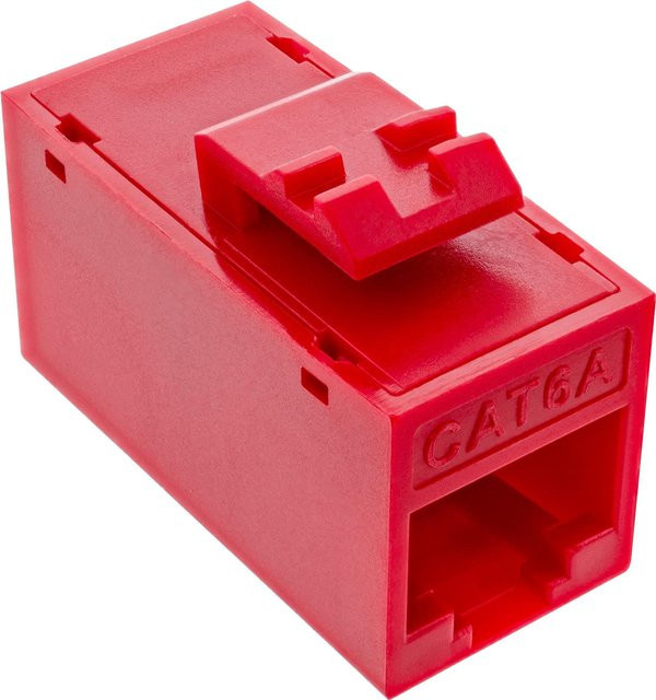 InLine 8er Pack Keystone RJ45 Buchse/Buchse Cat.6A ungeschirmt, rot - Bild 1