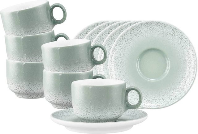 Seltmann Weiden Espressotassen mit Untertassen Sento Home, Weiß, Keramik, 6er Set, 80 ml - Bild 1