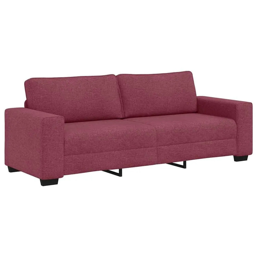 vidaXL 3-Sitzer-Sofa in Weinrot mit Stoffbezug und Armlehnen - Bild 2