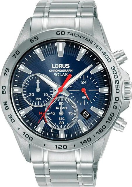 Lorus Chronograph, Solar, Edelstahl, Blau, 46 mm, Herren - Bild 1