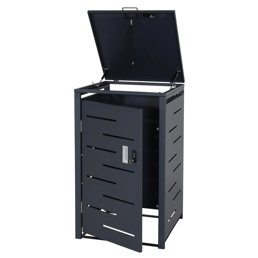 Mülltonnenverkleidung MCW-E83 Mülltonnenbox in Anthrazit aus Stahl, B/T/H: 103 x 60 x 62 cm - Bild 2