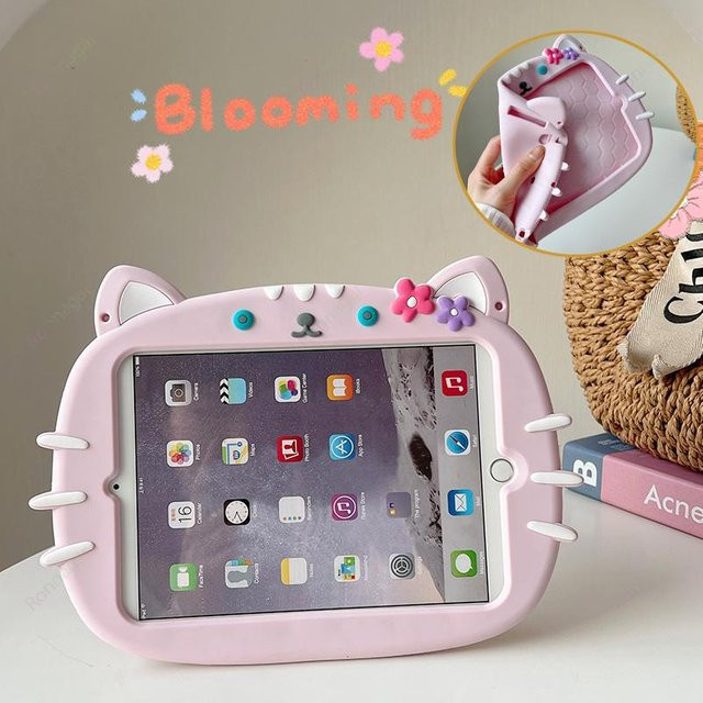 Rui Di 3D Regenbogenbär Schutzhülle für iPad, Multicolour und Pink, passend für iPad Air 11 Zoll, iPad Air 4/5, iPad 10.9 Zoll 10. Generation, iPad 10.2 Zoll 5/6/7/8/9 Generation und iPad Mini 7 - Bild 1