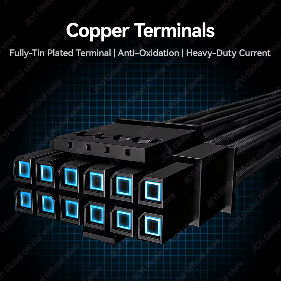 JEYI 12VHPWR auf 2/3/4x8 Pin Adapter Stromkabel für RTX 4090/4080/4070 und 5090/5080/5070 Grafikkarten, Schwarz - Bild 3