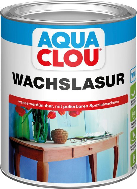 Clou Aqua Clou Wachslasur Weiß wasserbasiert 750 ml - Bild 1