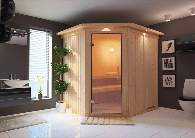 Karibu Sauna LED-Dachkranz in Natur Braun - Bild 1