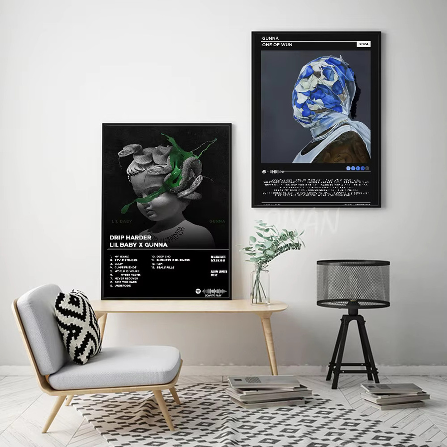 Wasserfester selbstklebender Wandaufkleber Gunna Hip-Hop Rapper Musikplakat in Mehrfarbig für moderne Zimmerdekoration - Bild 5