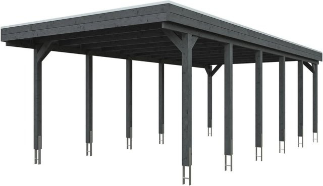 SKANHOLZ Carport Friesland aus Fichte mit Stahl-Dachplatten in Grau, B: 402 cm, T: 860 cm - Bild 4