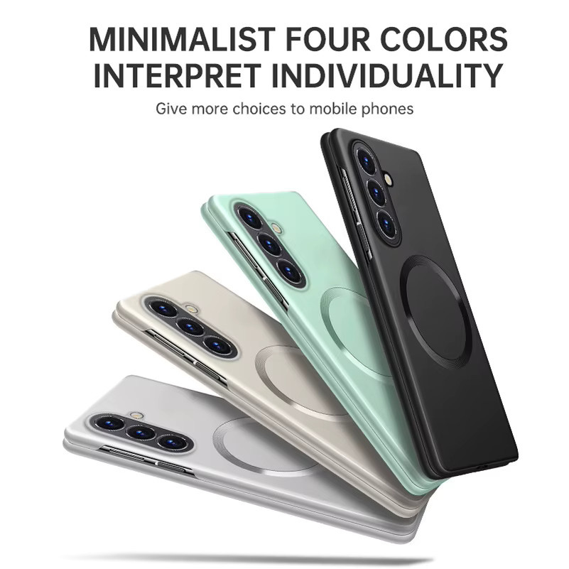 Ultradünne MagSafe-kompatible Magnetring-Handyhülle für Samsung Galaxy Z Fold (Modelle 4, 5, 6, 7, 8) mit luxuriöser Metallic-Lackierung in Schwarz und Silber - Bild 5