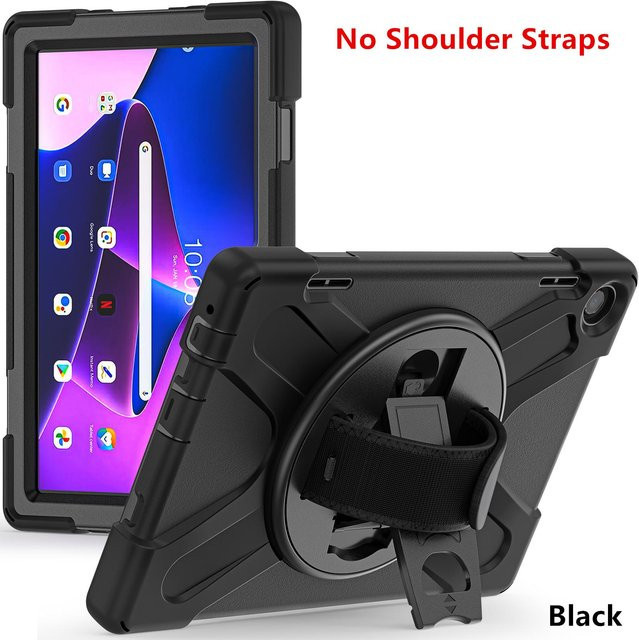 LFOIQN Robuste Kinderhülle für Lenovo Tab M10 3. Generation 10,1 Zoll TB328FU TB328XU mit Ständer in Schwarz - Bild 1