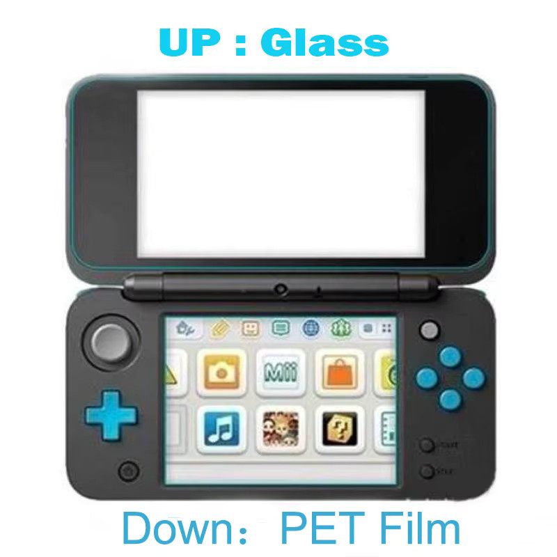 Full Cover Schutzfolie aus gehärtetem Glas für Nintendo Neue 2DS XL/LL, 2DSXL und 2DSLL, transparent - Bild 2