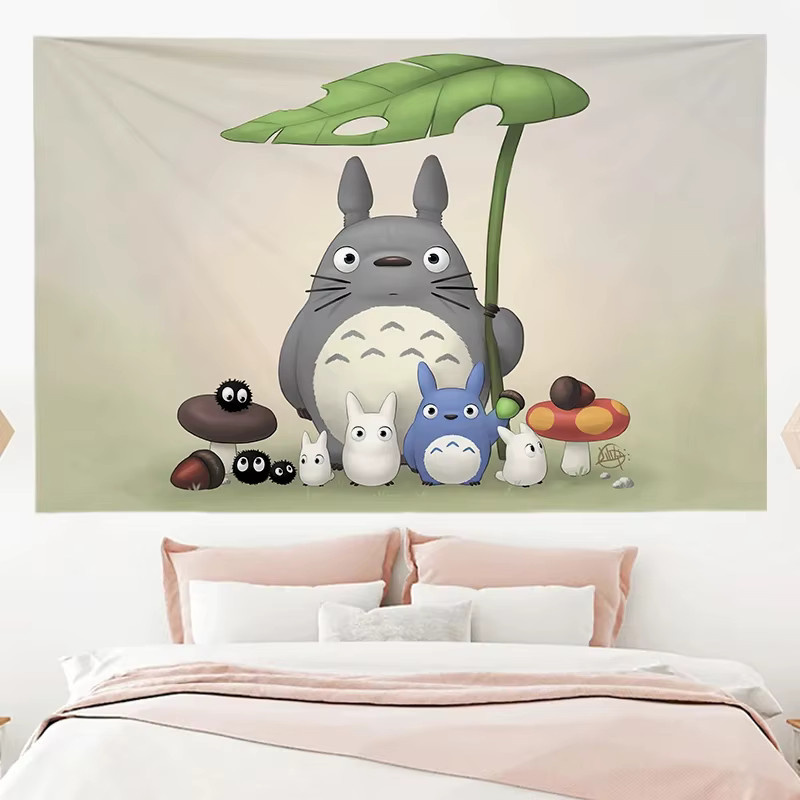 VIKAMA Totoro Anime Wandteppich Wandbehang Multicolour B: 90 cm, H: 90 cm - Bild 1